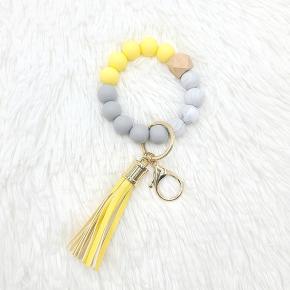 Silicone Beaded Bracelet Keychain - Picture 4 of 4